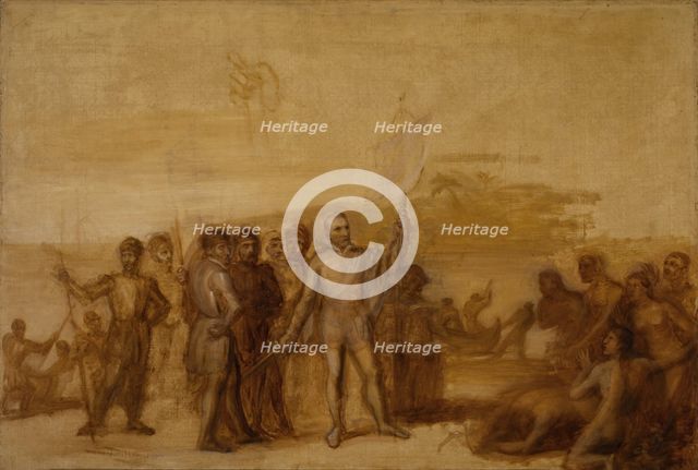 The Landing of Columbus, ca. 1840. Creator: John Vanderlyn.