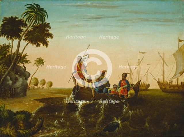 The Landing of Columbus, c. 1837. Creator: Edward Hicks.