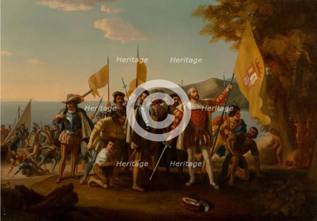The Landing of Columbus , Second Half of the 19th cen.. Creator: Vanderlyn, John, after (1775-1852).