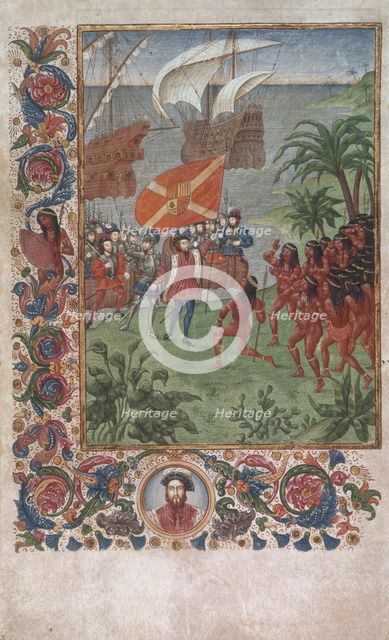 The landing of Hernando Cortes in Mexico in 1519, 19th century. Creator: Unknown.