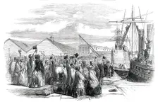 The Landing of Lord Gough at Southampton, 1850. Creator: Unknown