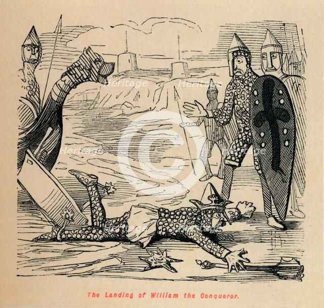 'The Landing of William the Conqueror', c1860, (c1860). Artist: John Leech.
