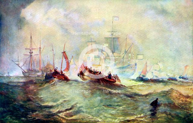 'The Landing of William of Orange at Torbay, 1688', c1920. Artist: Unknown