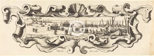 The Landing of the Troops, probably 1628/1631. Creator: Jacques Callot.