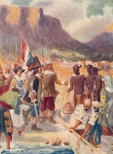 The Landing of Van Riebeck 1909. Artist: GS Smithard
