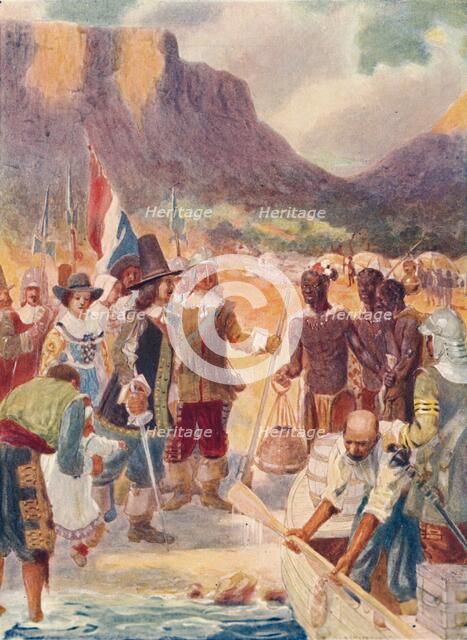 'The Landing of Van Riebeck', 1909. Artist: GS Smithard.