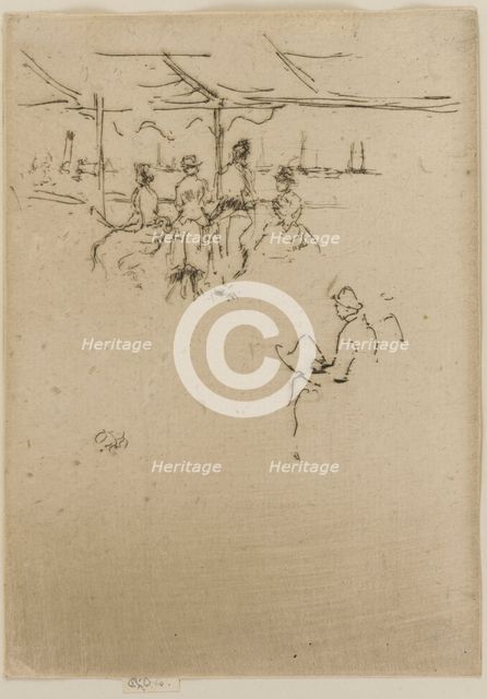 The Landing Stage, Cows, 1887. Creator: James Abbott McNeill Whistler.