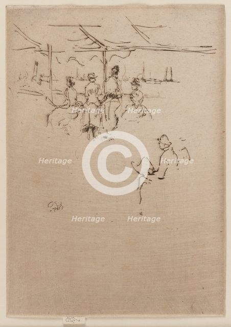 The Landing Stage, Cows, 1887. Creator: James Abbott McNeill Whistler.