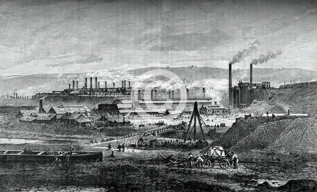 The Landore Siemens' steel works, c1880. Artist: Unknown