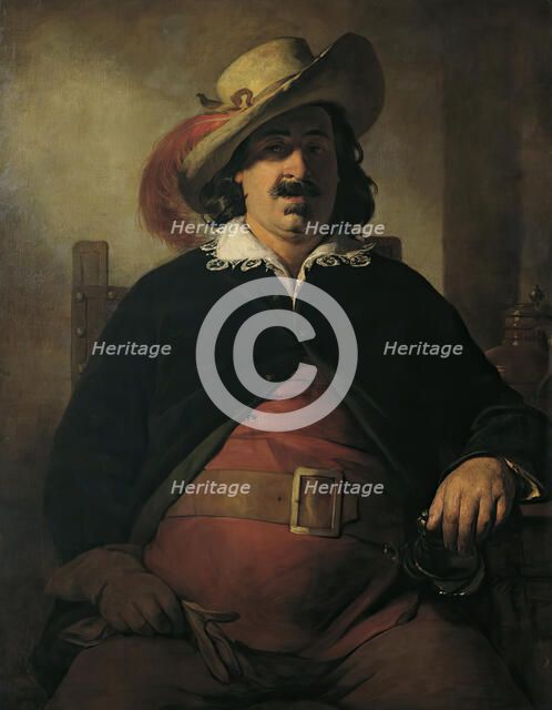 The landscape painter Ignaz Raffalt as Falstaff, 1853. Creator: Friedrich von Amerling.