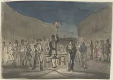 The "lantern ruckus", c1830-1880. Creator: Jakob Dielmann