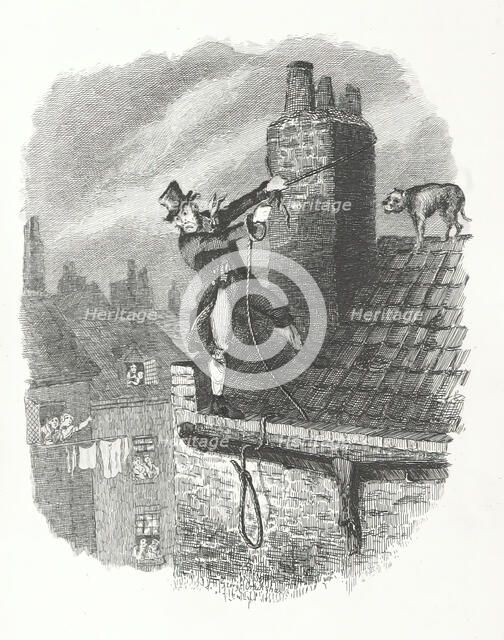 The last chance - Bill Sikes and Bull's Eye, c1838-46.  Creator: George Cruikshank.