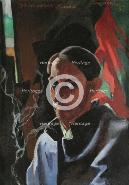 The Last Cigarette of the Condemned (Self-Portrait), 1924. Creator: Witkacy (Witkiewicz), Stanislaw Ignacy (1885-1939).
