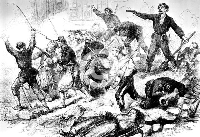The last battle of the Communards May 1871, Paris Commune. Artist: Unknown