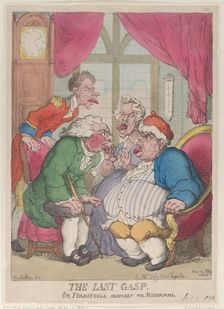 The Last Gasp, or Toadstools Mistaken for Mushrooms, September 1, 1813., September 1, 1813. Creator: Thomas Rowlandson