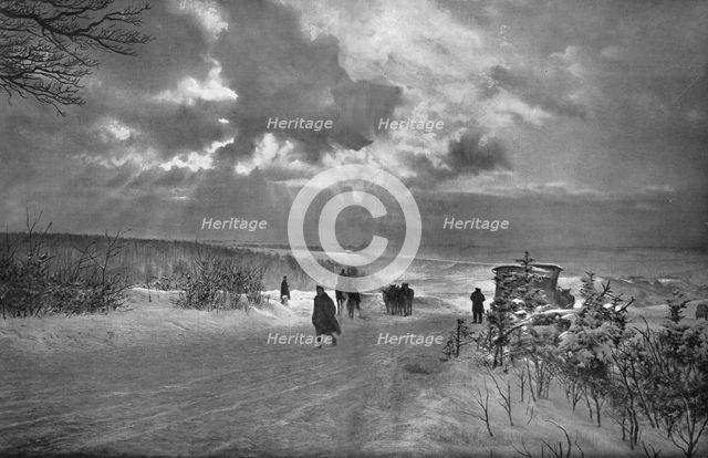 The Last German Roads; Around Verdun, winter evening: sunset on the snow.., 1917. Creator: Unknown.