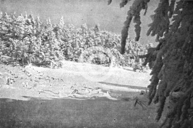 The Last German Roads; Snow in Alsace. At Schnepfenried a network of half-buried..., 1917. Creator: Unknown.