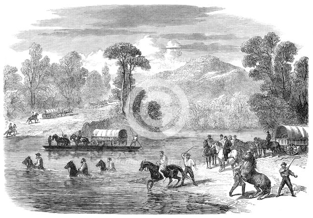 The Last Days of the Confederate Government...crossing the Pe-Dee River, North Carolina, 1865. Creator: Unknown.