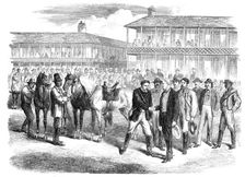 The Last Days of the Confederate Government...Jefferson Davis bidding farewell to his escort, 1865. Creator: Unknown