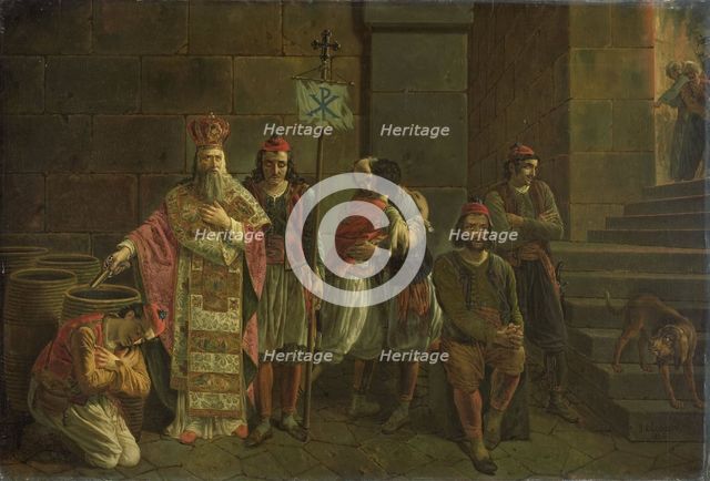 The Last Defenders of Missolonghi, 22 April 1826: an episode from the Greek War of Independence,1826 Creator: Joseph Denis Odevaere.