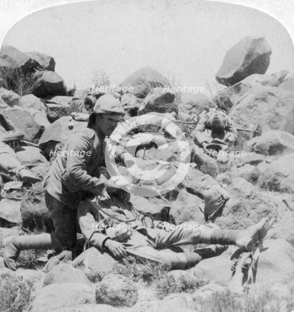 'The last drop', battlefield scene, Dordrecht, South Africa, Boer War, 30 December, 1900. Artist: Underwood & Underwood