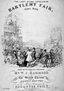 The last dying speech of Bartlemy Fair 1855. Artist: GE Madeley