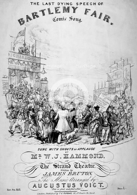 'The last dying speech of Bartlemy Fair', 1855.                              Artist: GE Madeley