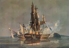 The Last Franco-British Frigate Action c1815. Artist: Nicholas Pocock