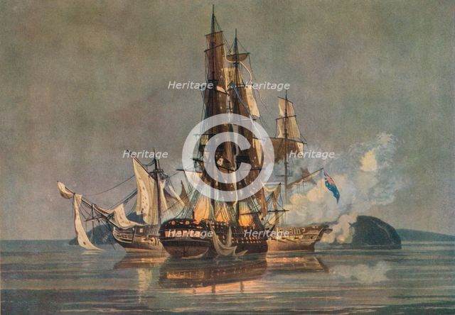 'The Last Franco-British Frigate Action', c1815. Artist: Nicholas Pocock.