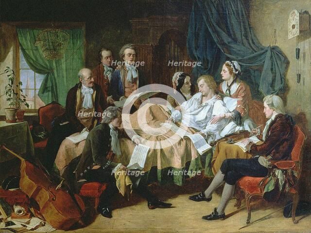 The Last Hours of Mozart, 1860s. Creator: O'Neil, Henry Nelson, (after) (1817-1880).