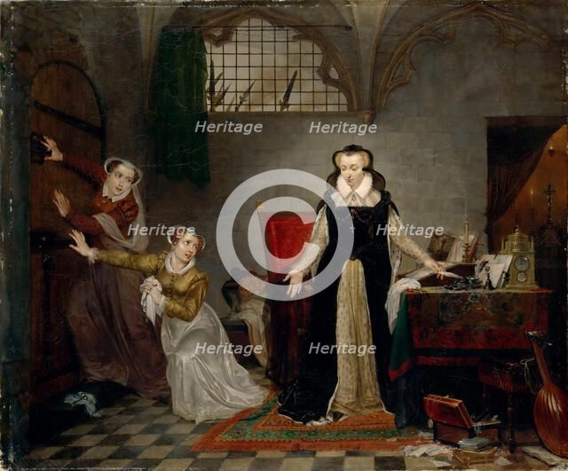 The last hours of Mary Stuart, Queen of Scots, ca 1819.
