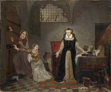 The last hours of Mary Stuart, Queen of Scots, before 1819. Creator: Van Bree, Philippe-Jacques (1786-1871)