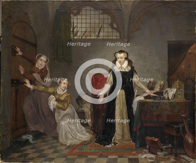 The last hours of Mary Stuart, Queen of Scots, before 1819. Creator: Van Bree, Philippe-Jacques (1786-1871).