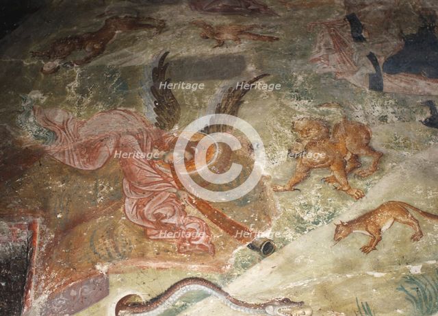 The Last Judgment. Detail: the earth gave up its dead, 1321-1322. Artist: Anonymous  