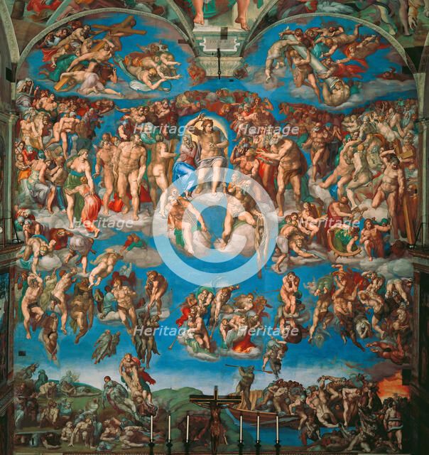 The Last Judgment (Fresco of the Sistine Chapel in the Vatican), 1536-1541. Creator: Buonarroti, Michelangelo (1475-1564).