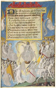 The Last Judgment from Les Sept Articles de la Foi by Jean Chappuis, c. 1470. Creator: Francois Fouquet