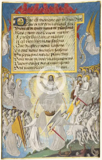 The Last Judgment from Les Sept Articles de la Foi by Jean Chappuis, c. 1470. Creator: Francois Fouquet.