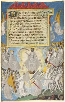 The Last Judgment from Les Sept Articles de la Foi by Jean Chappuis, c. 1470. Creator: Francois Fouquet