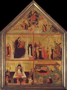 The Last Judgment; The Virgin and Child with a Bishop-Saint and Saint Peter Martyr..., ca. 1325. Creator: Master of the Dominican Effigies