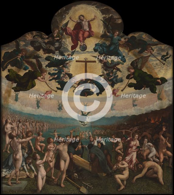 The Last Judgement and the Seventh Act of Mercy: Burying the Dead, 1517-1524/ 1525. Creator: Bernaert van Orley.