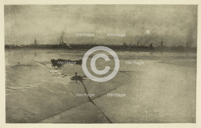 The Last of the Ebb-Great Yarmouth from Breydon, 1887. Creator: Peter Henry Emerson.