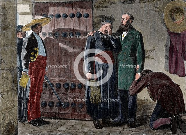 The last moments of Emperor Maximilian I, 1885.  Creator: L Babbage.