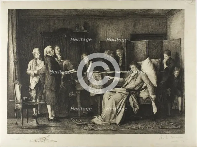 The Last Moments of Mozart, 1888. Creator: Armand Mathey.