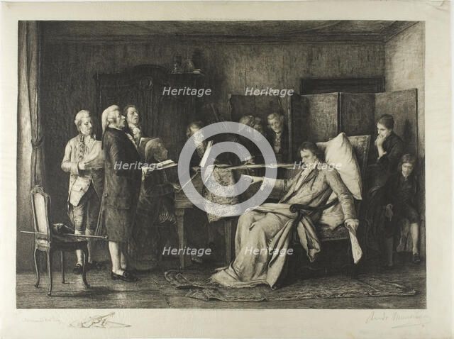 The Last Moments of Mozart, 1888. Creator: Armand Mathey.
