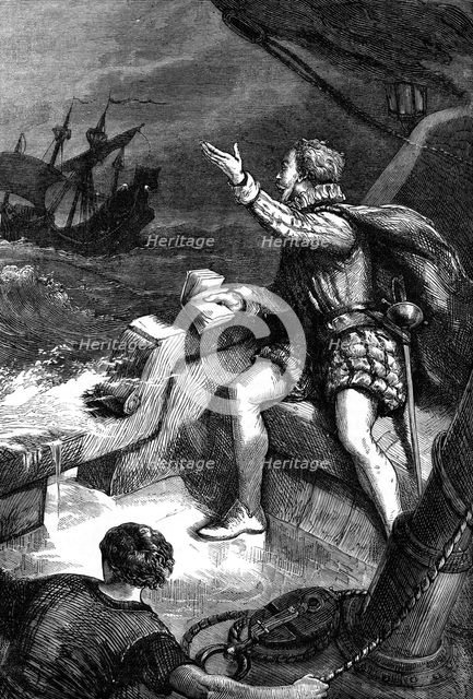 The last moments of Sir Humphrey Gilbert, 1583 (c1880). Artist: Unknown