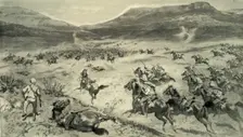 The Last Stand Made By The Boers Before Kimberley-Charge of British Cavalry 1900. Creators: Godfrey Douglas Giles, WS Small
