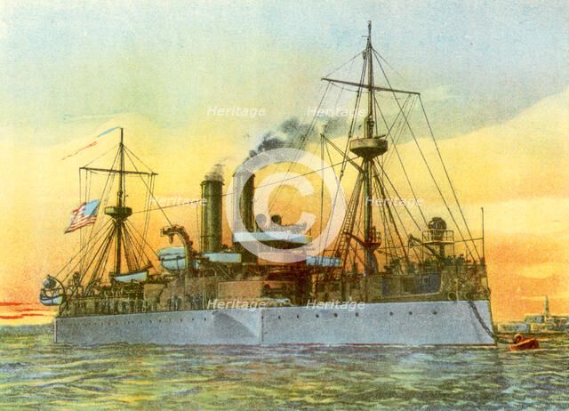 'The last sunset of the 'Maine'', 1898. Artist: Unknown