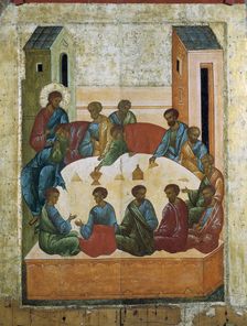 The Last Supper 1497. Creator: Russian icon