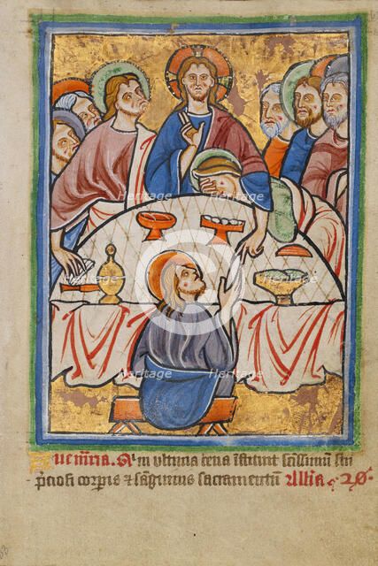 The Last Supper, about 1190-1200; text added about 1480-1490. Creator: Unknown.