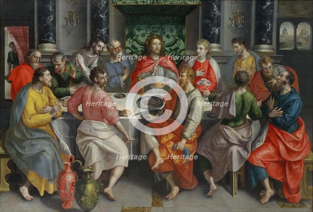 The Last Supper. Artist: Vos, Maerten, de (1532-1603)